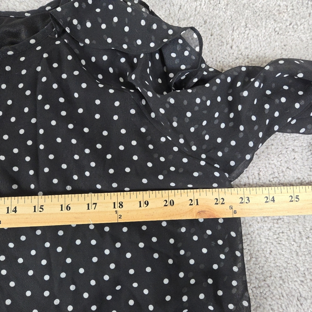 Chico's 2.5 large Black/White Polka Dot Sheer Shift Dress with Lining - Picture 10 of 10